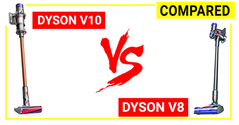 Dyson V10 vs Dyson V8 - Side-by-side comparison (2019)